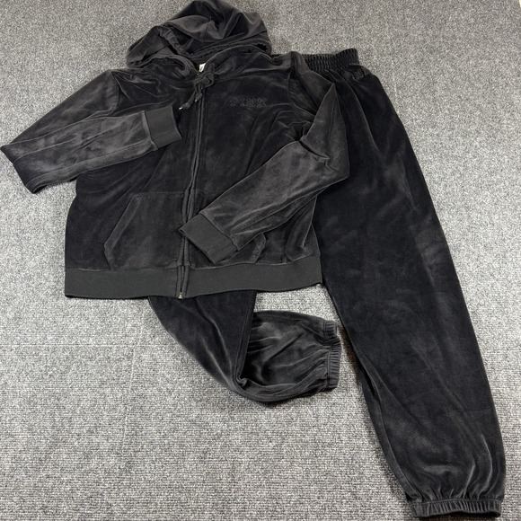 Victoria's Secret Tops - Victoria Secret PINK Women Velour Tracksuit 2 Piece Top Size M Pants‎ Size S Y2K